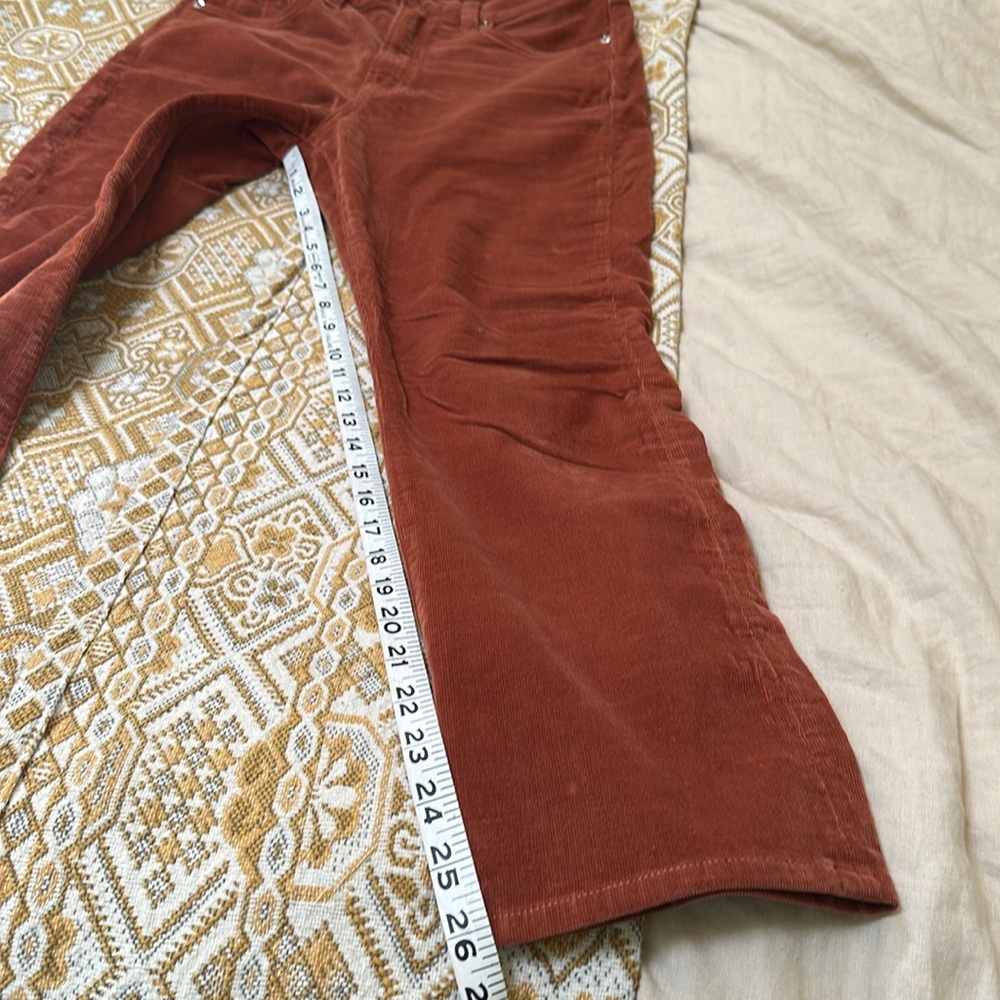 Veronica Beard Carly Kick Flare High Rise - Rust/Orange Straight Leg Corduroys - Picture 4 of 9